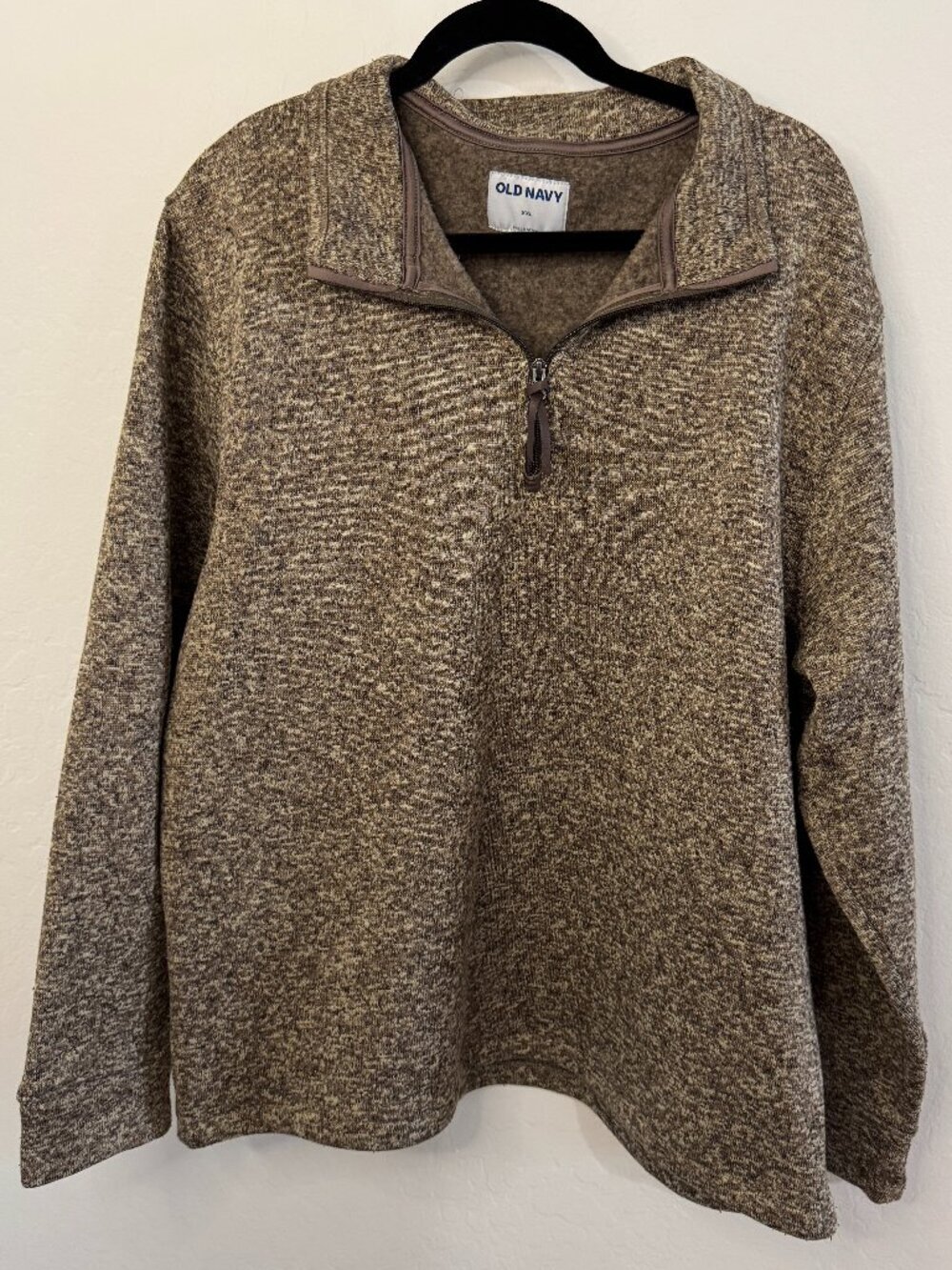Old Navy Brown Heather Fleece-Lined Quarter Zip Pullover | Size XXL